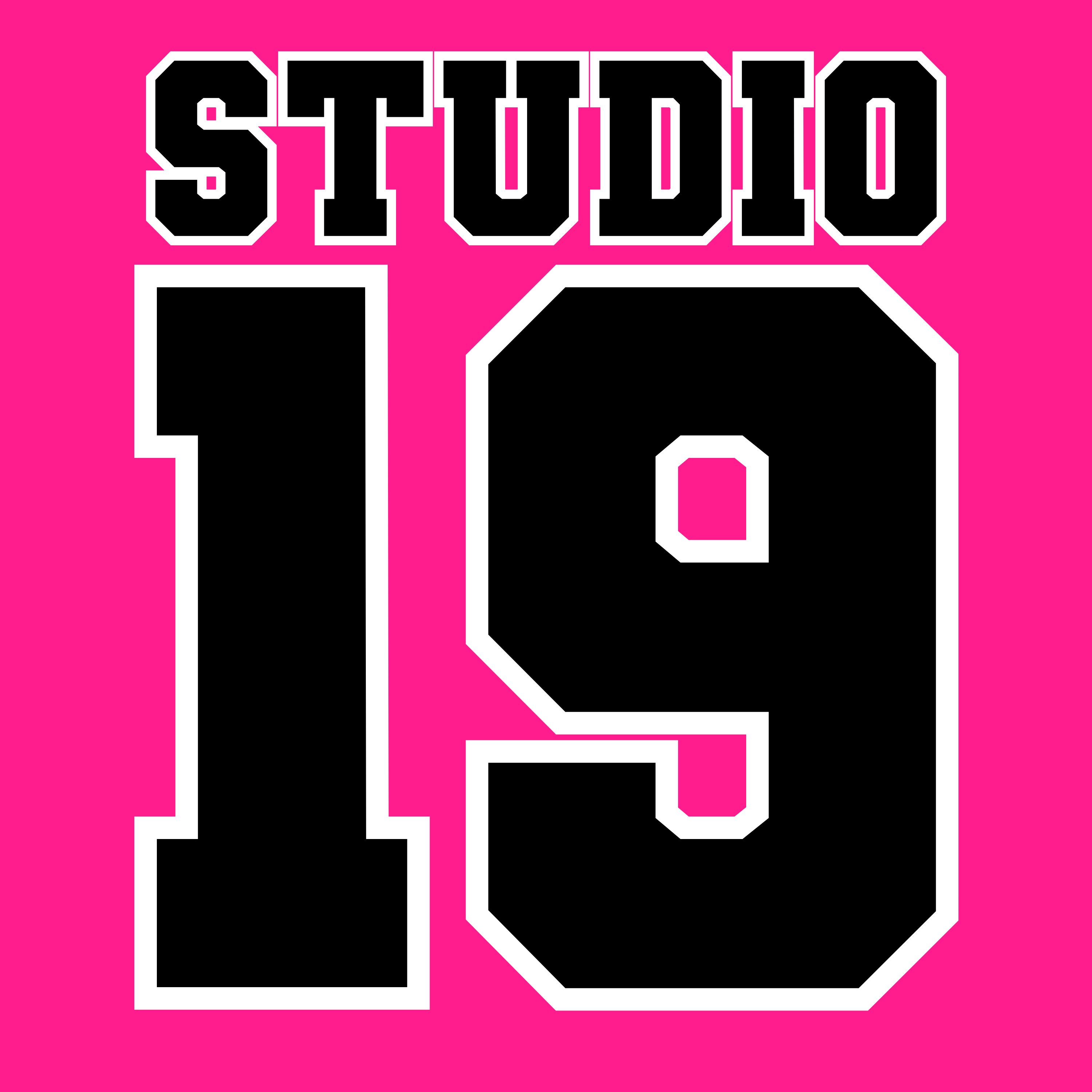 Black Studio 19 Varsity DTF Print (Not Bling)