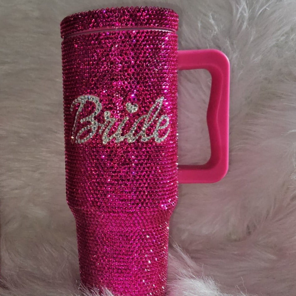 40oz Barbie Bride Bling Tumbler with Handle (In Stock)