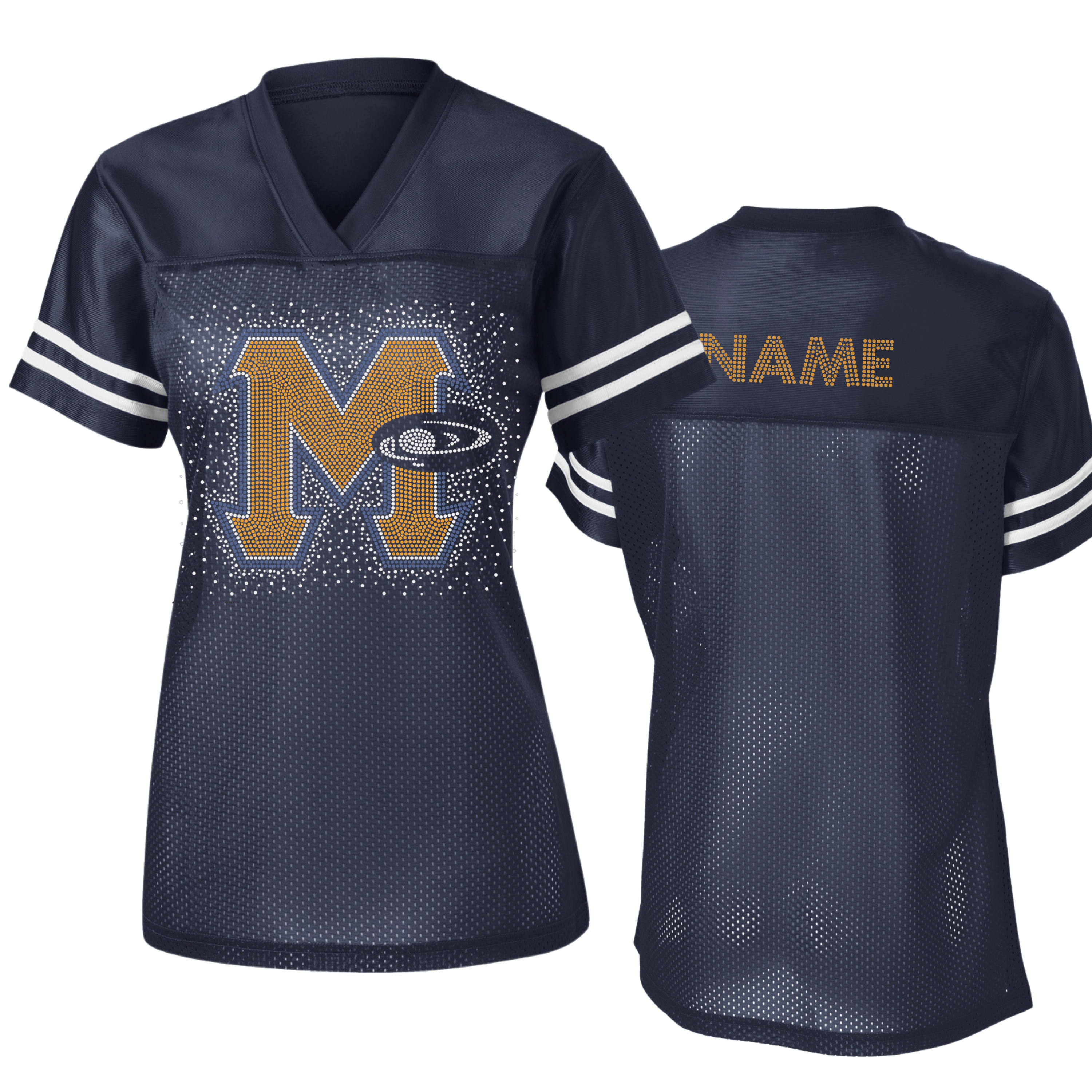 Mars Navy Football Jersey (3 Styles with Option to Add A Number)