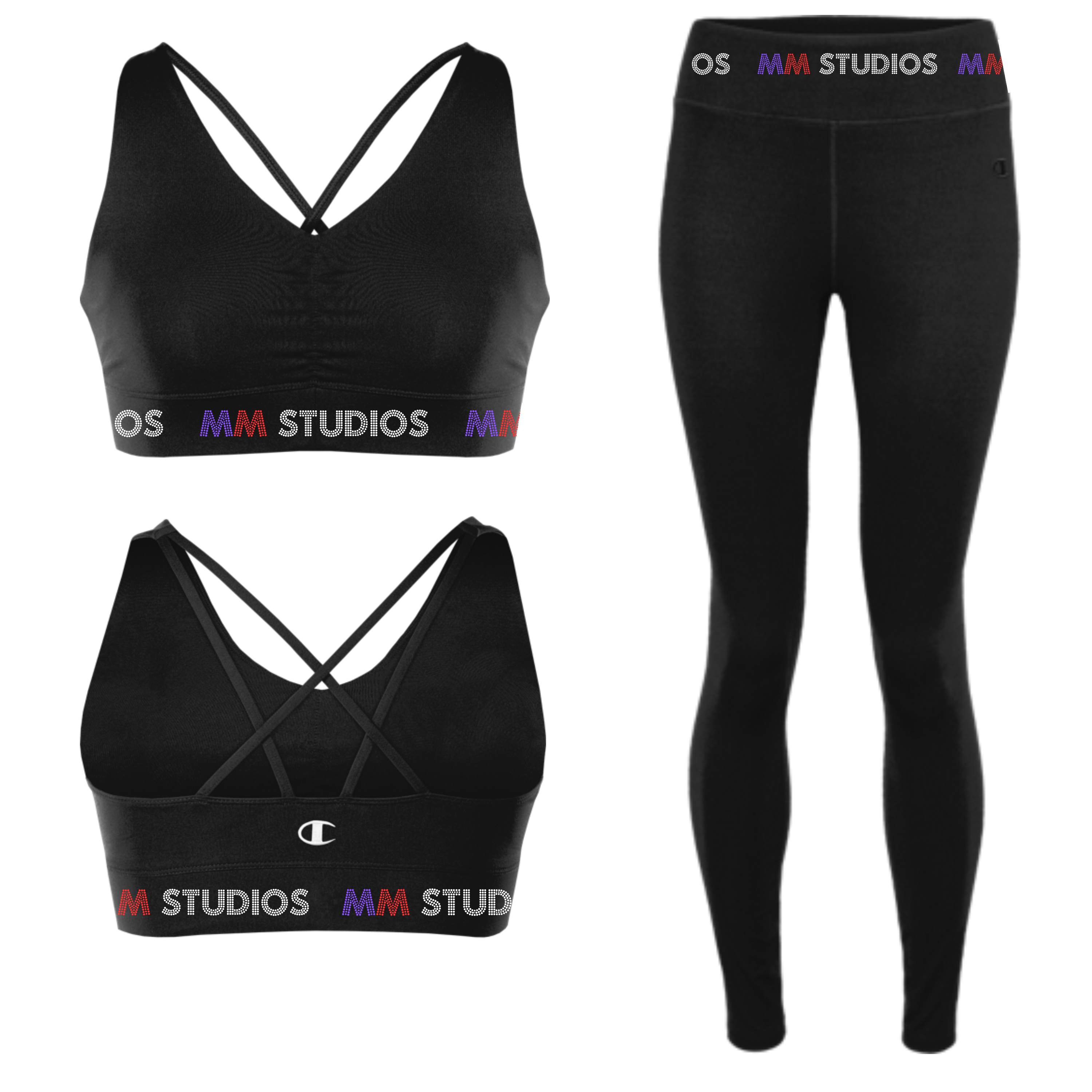 MM Studios Champion Contour V-Neck Bra Top & Legging Set