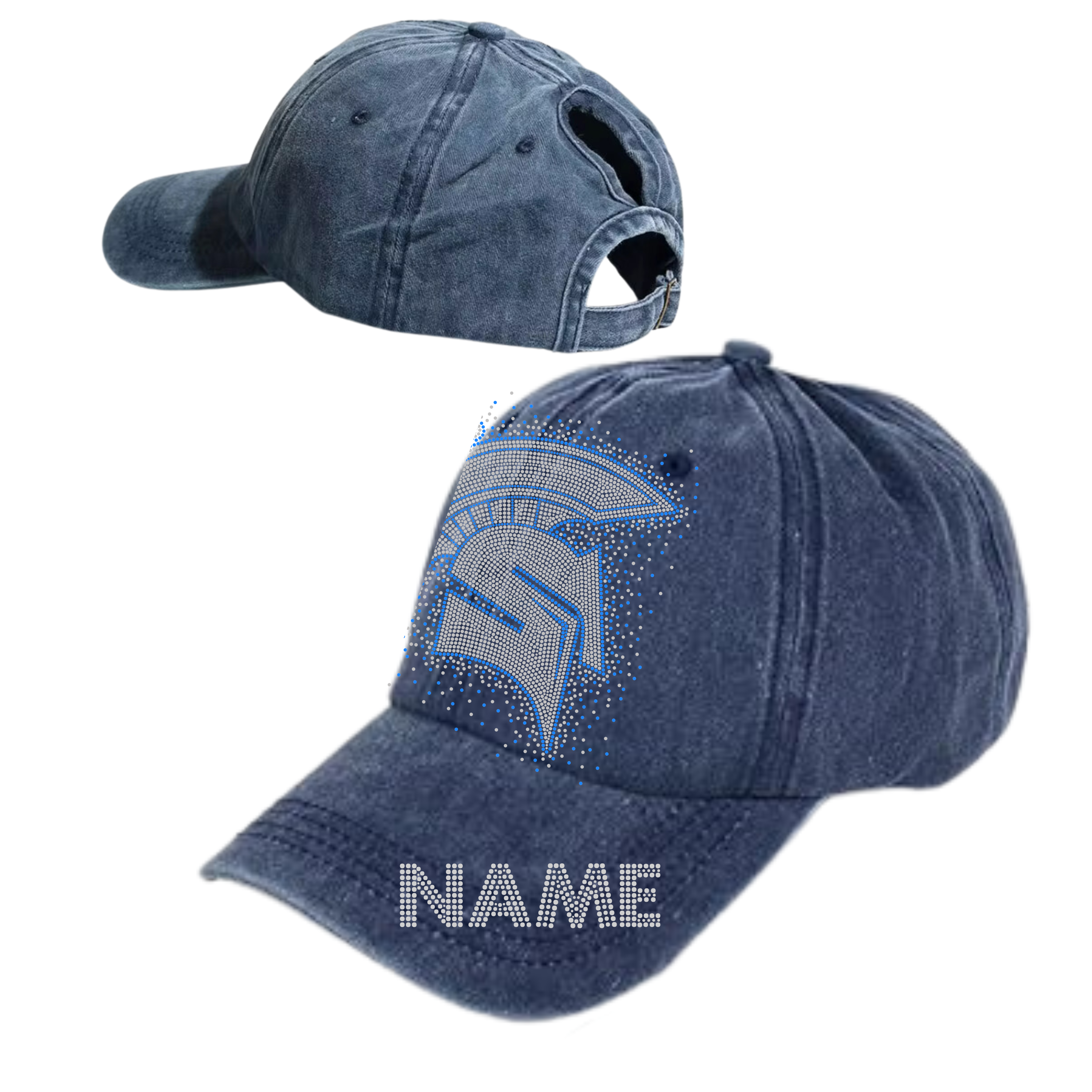 Jr Spartans Navy Vintage Ponytail Hat