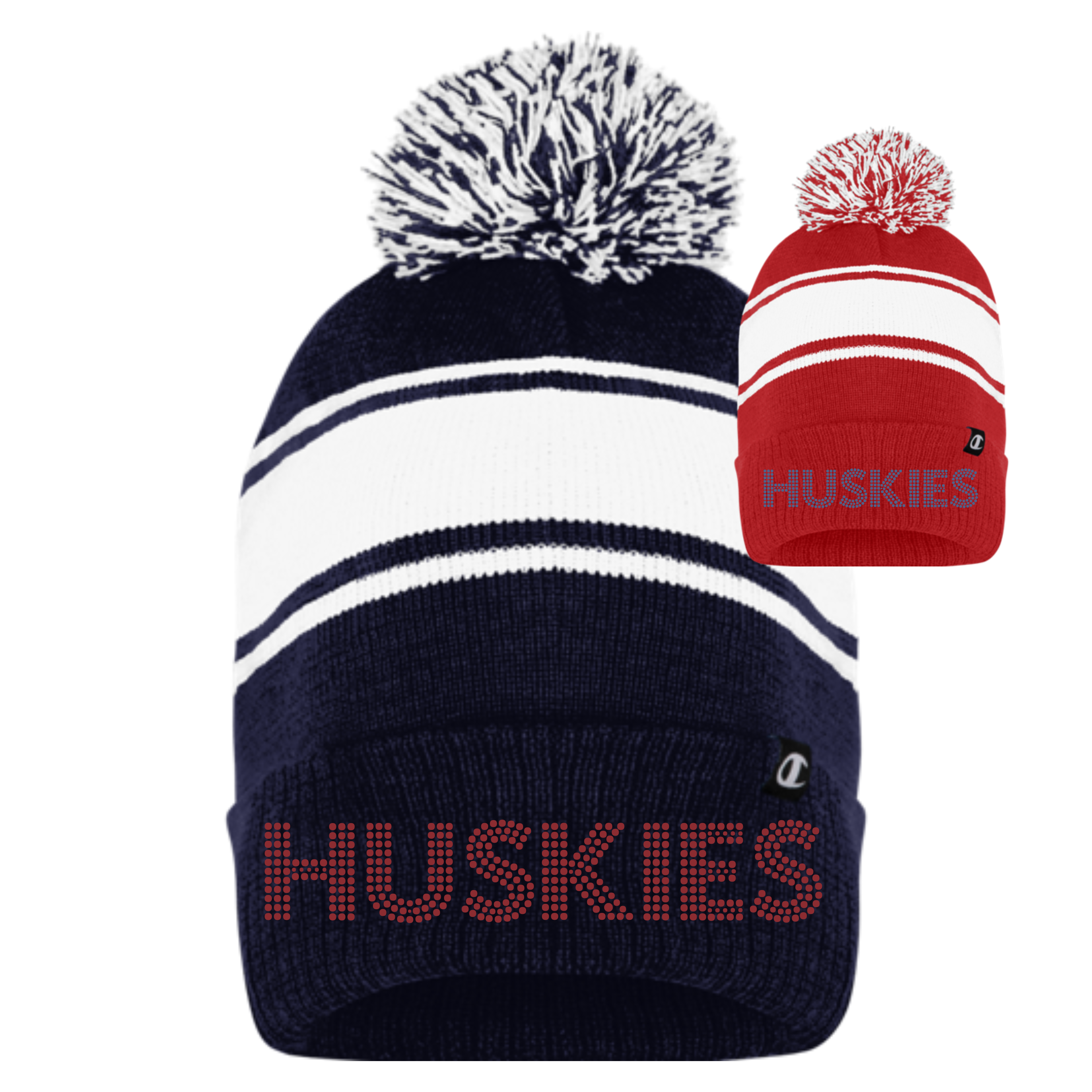 Huskies Champion Stripe Pom Beanie