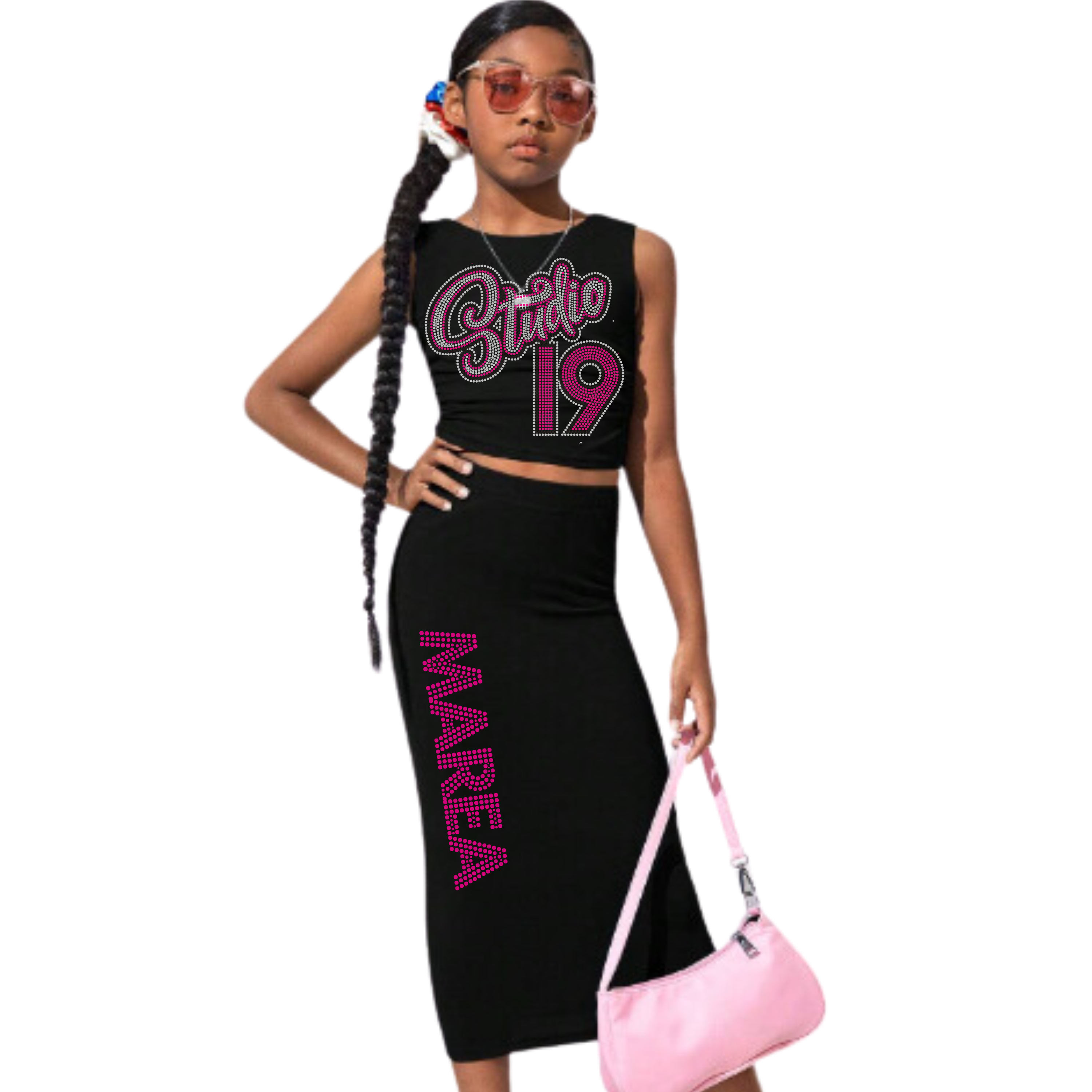 Studio 19 Bling Crop Tank Top & Skirt