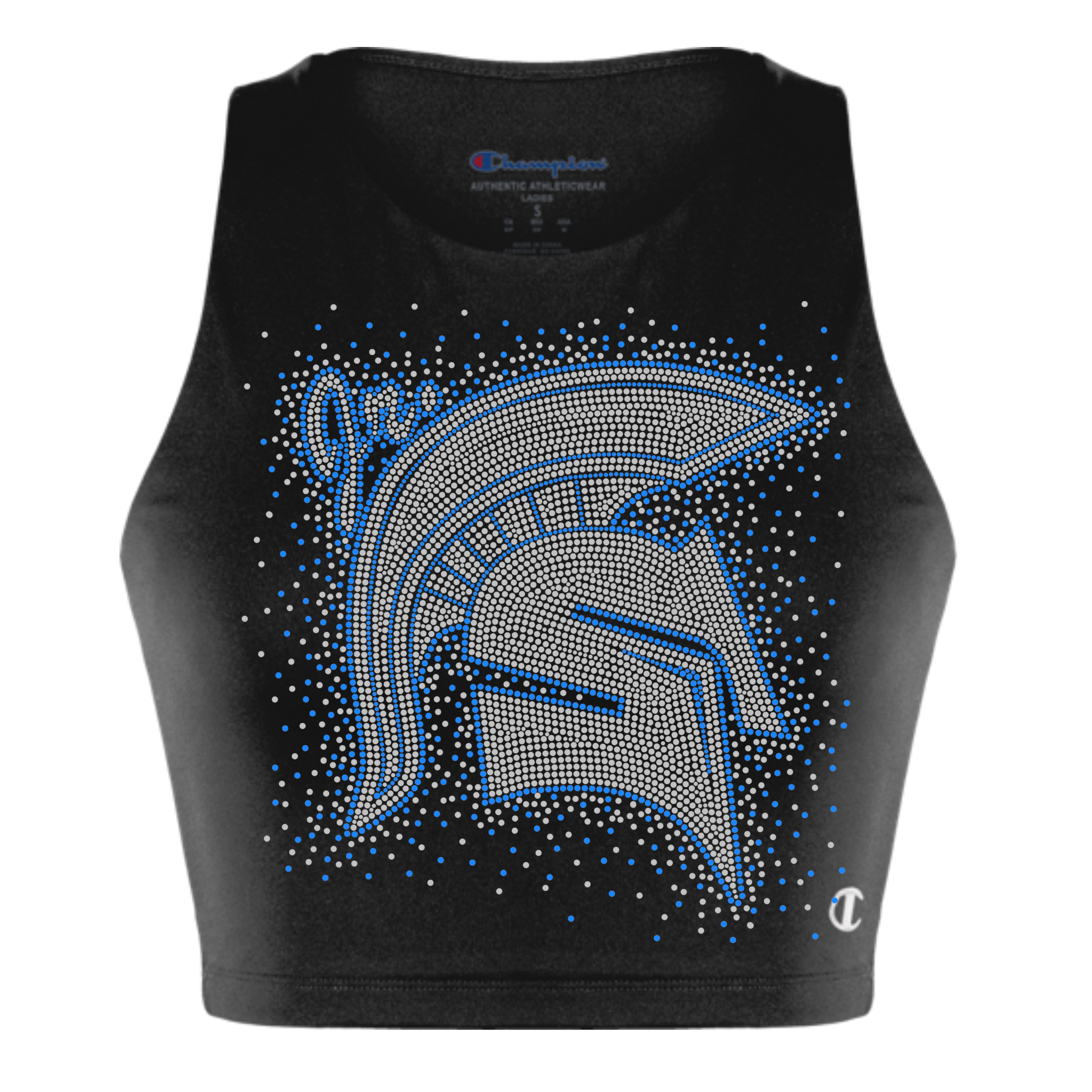 Jr Spartans Black Champion Contour Cropped Tank