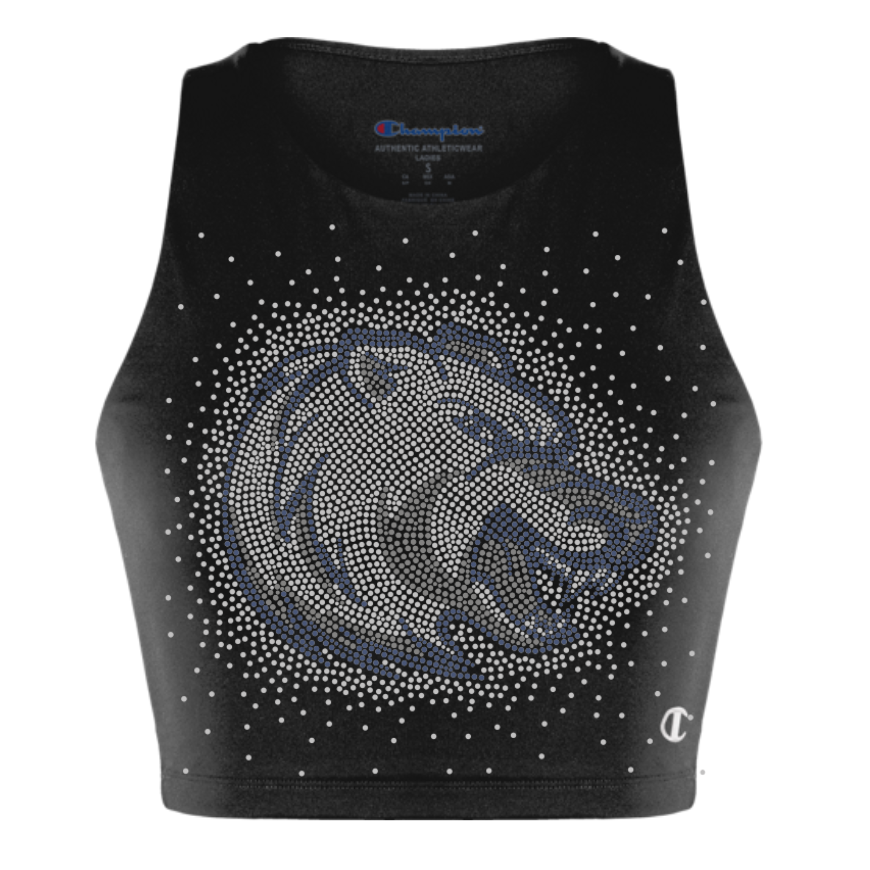 Bears Black Champion Contour Cropped Tank