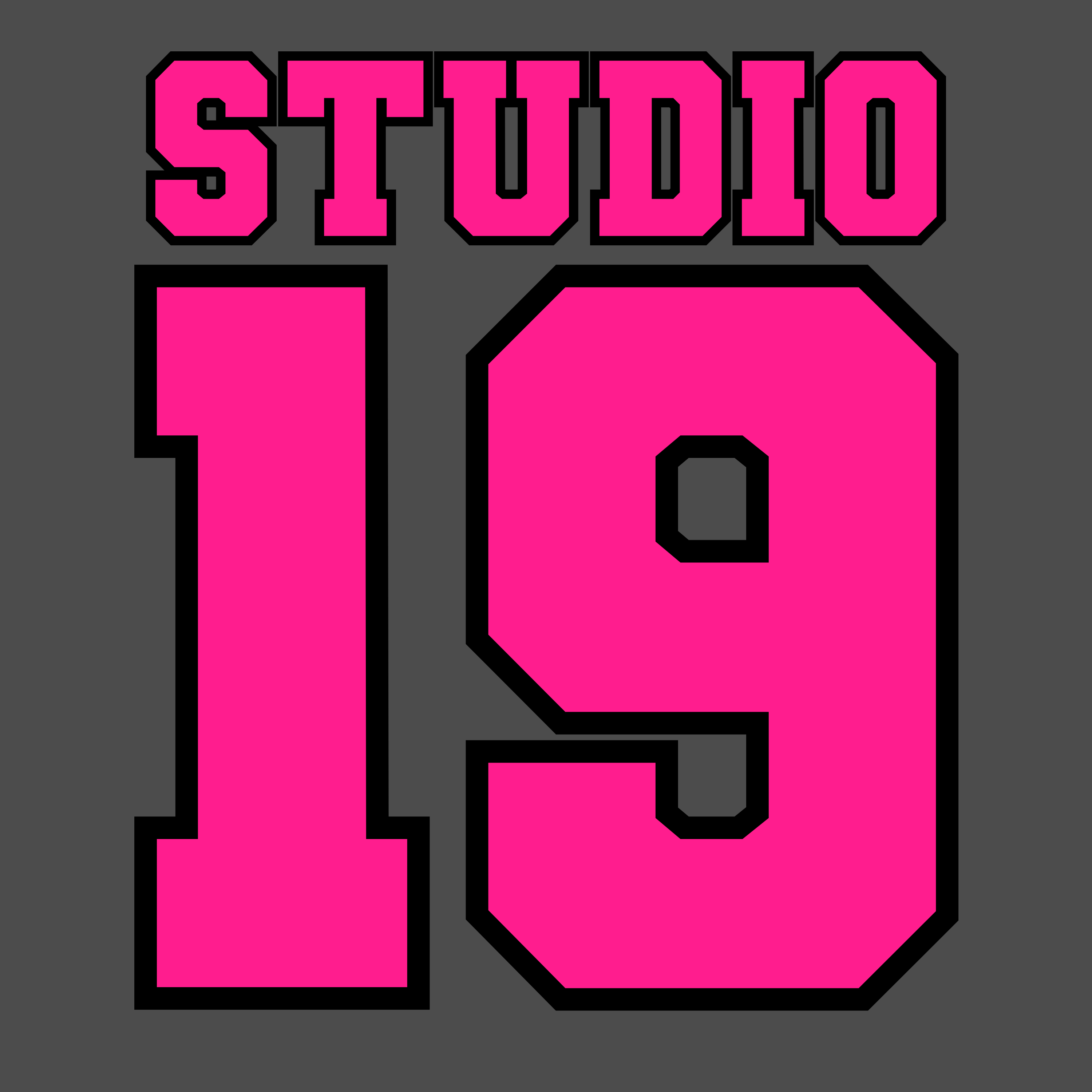 Pink and Black Studio 19 Varsity DTF Print (Not Bling)