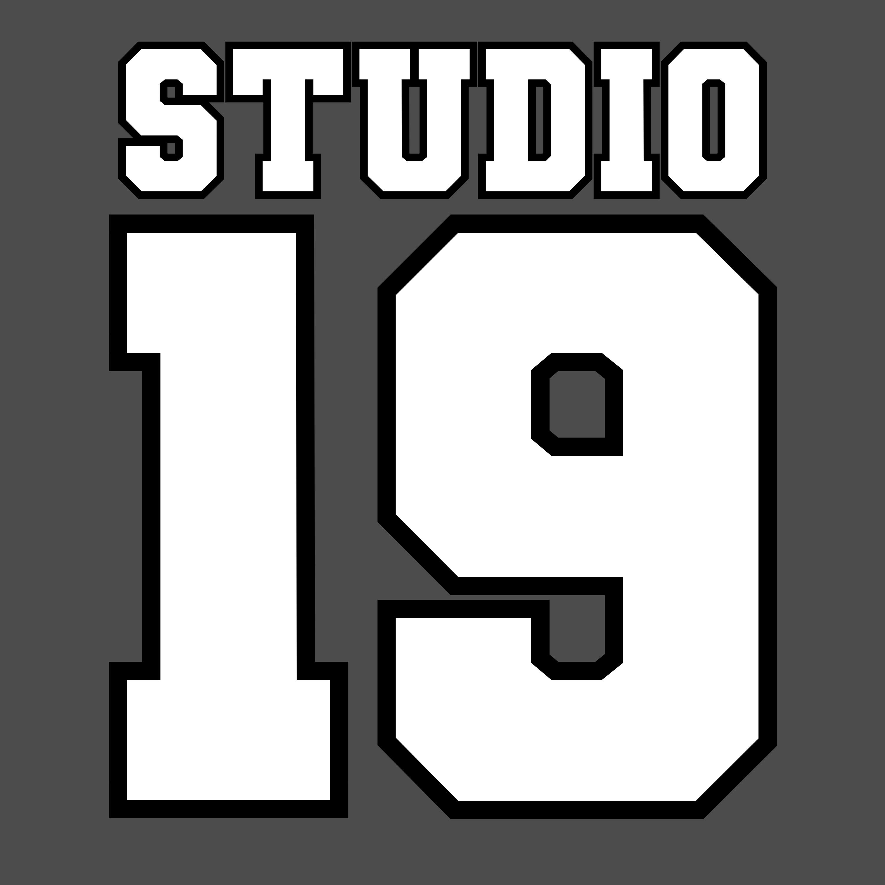 White Studio 19 Varsity DTF Print (Not Bling)
