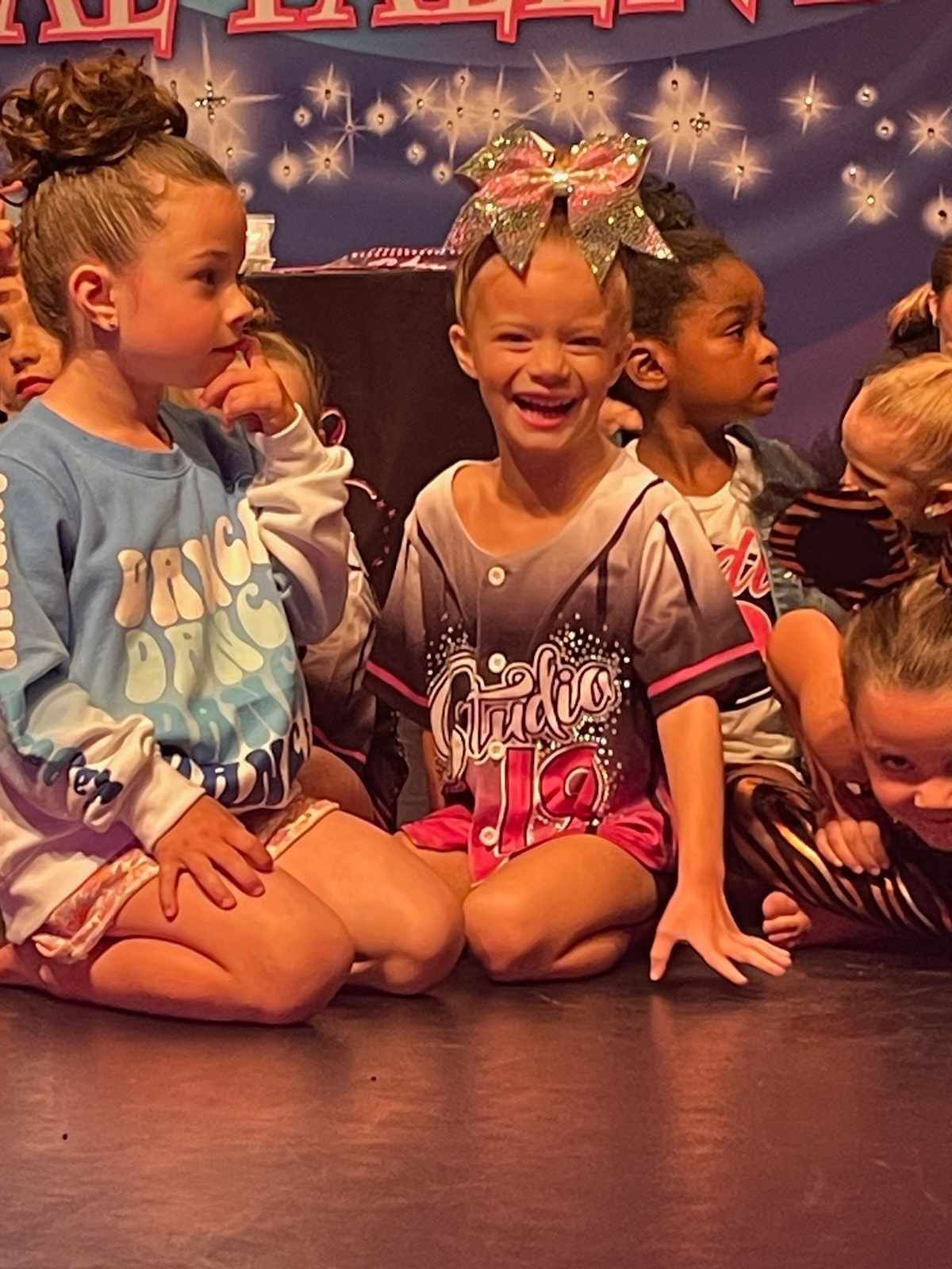 Black and Pink Ombre Bling Bow