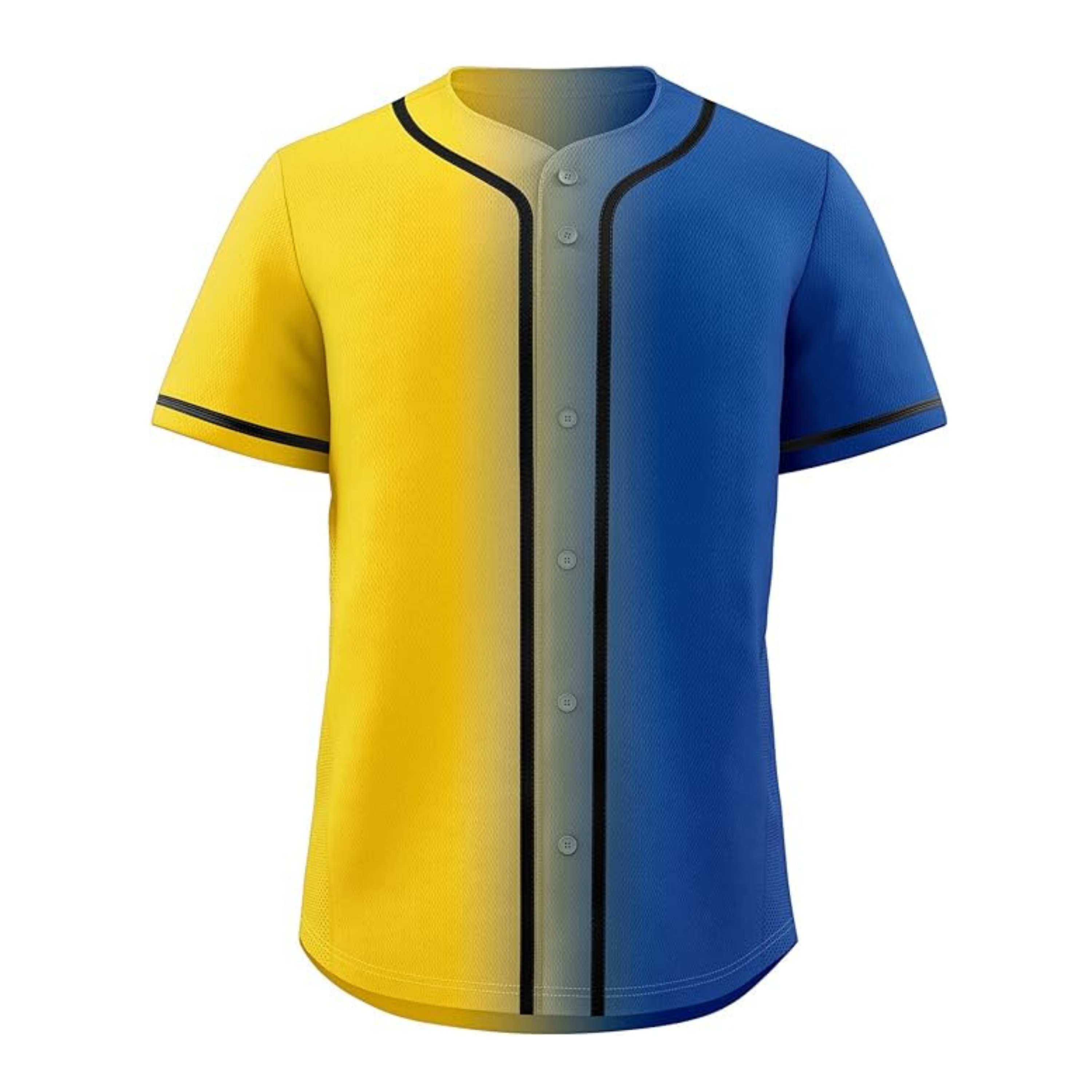 Custom Yellow And Blue Ombre Full Bling Baseball Jersey