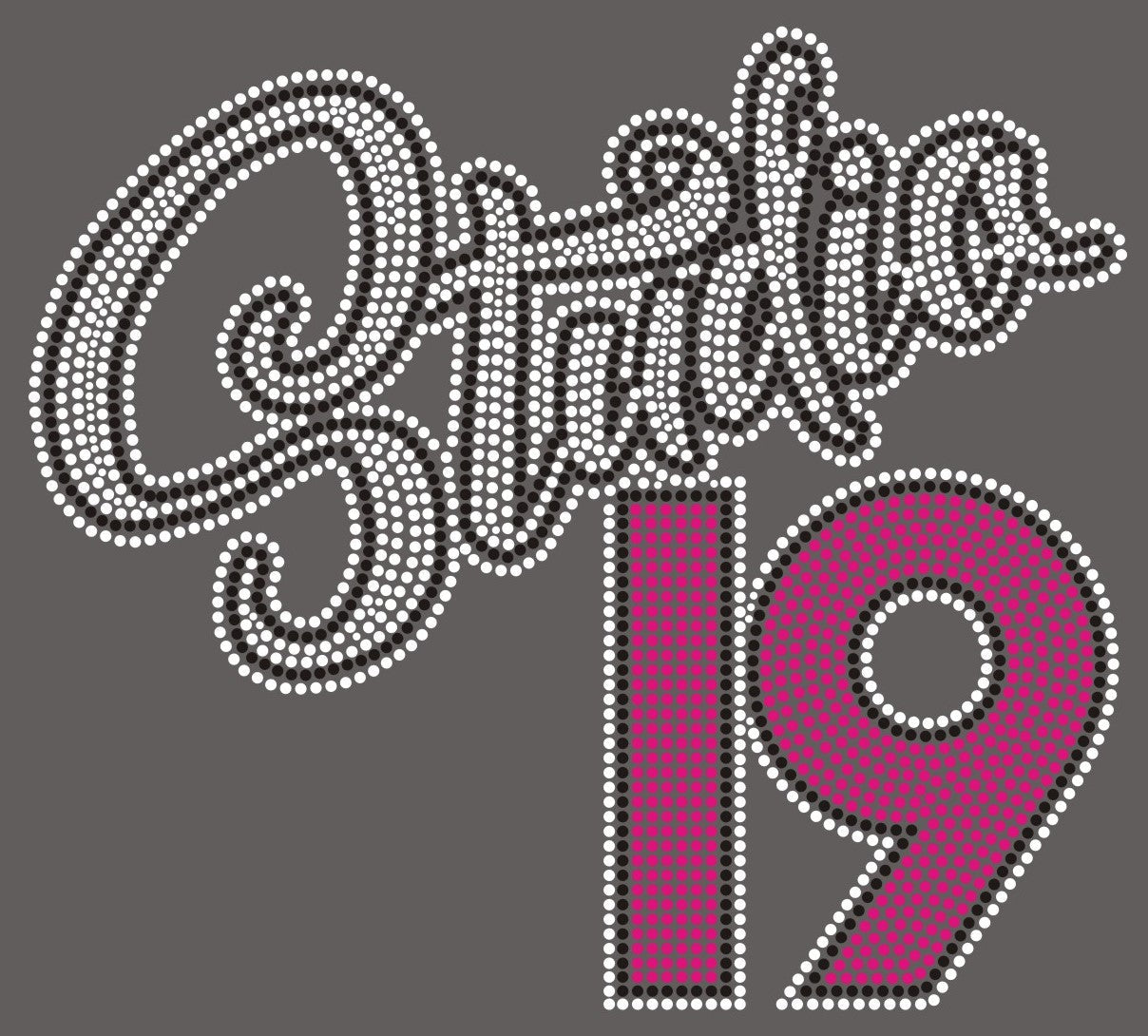 Studio 19 Small Cursive Bling (Pink 19)