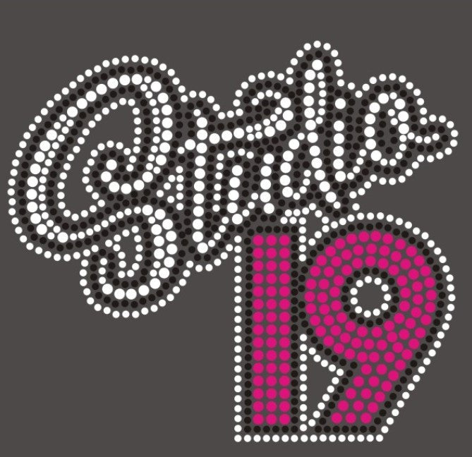Studio 19 Small Cursive Bling (Pink 19)