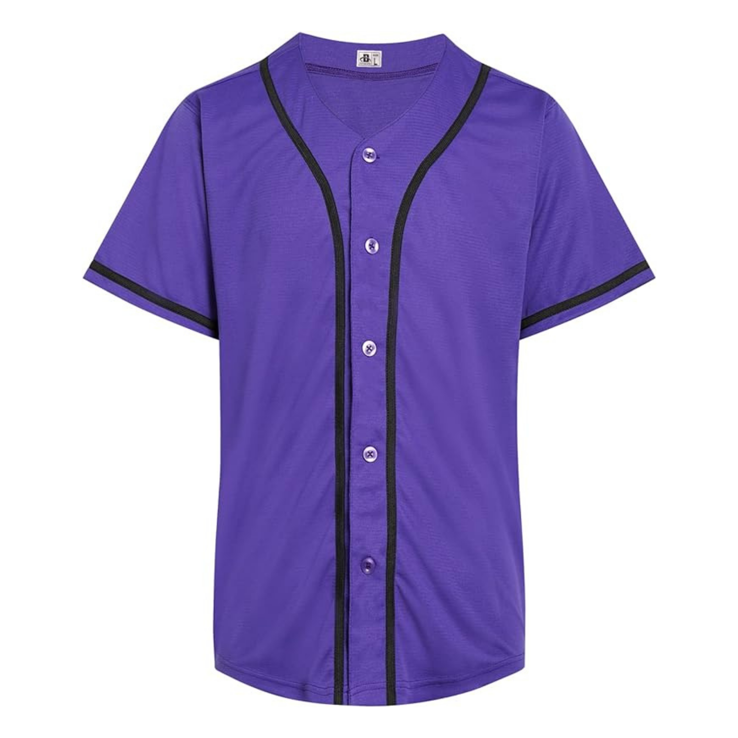 Custom Purple With Black Trim Full Bling Baseball Jersey