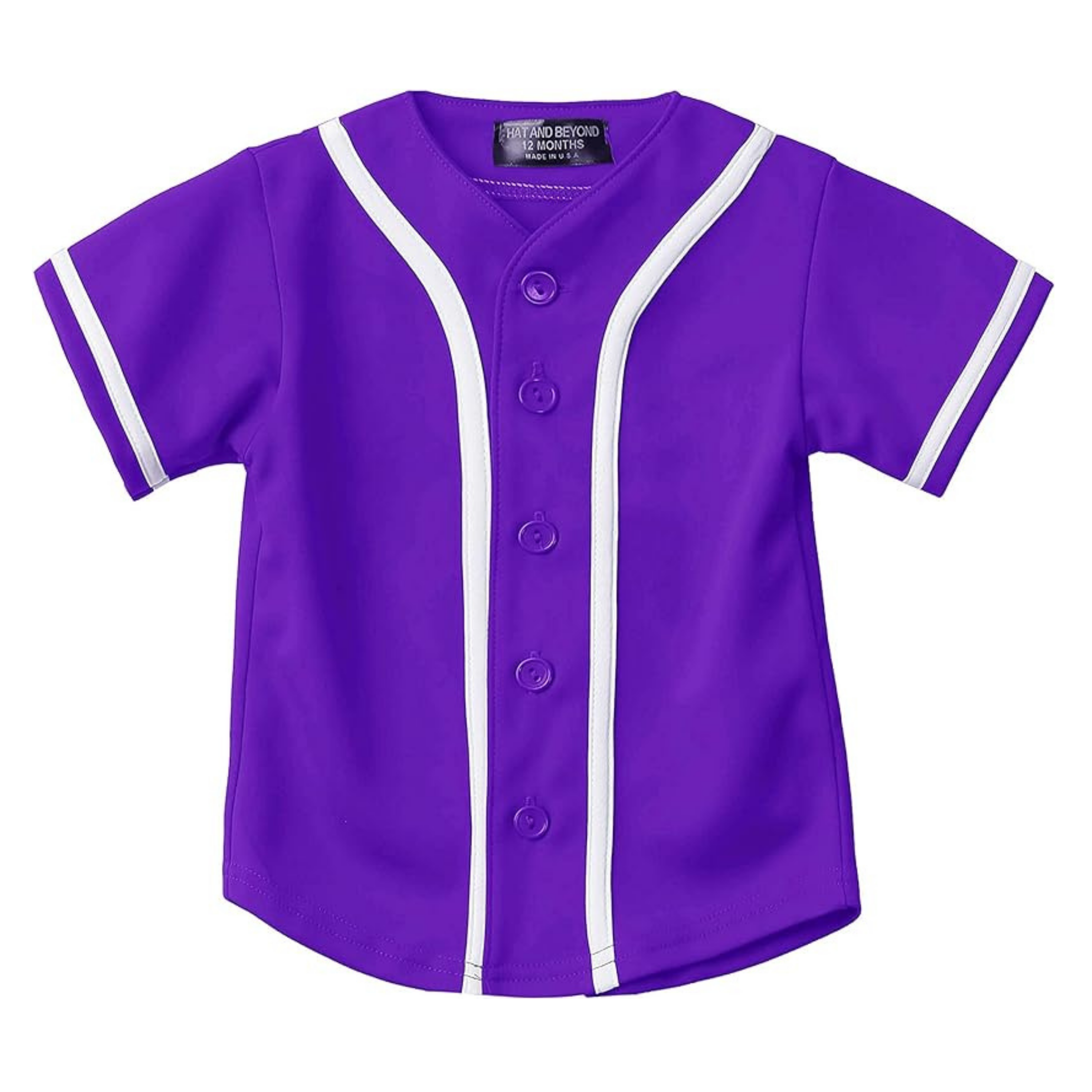 Custom Purple With White Trim Full Bling Baseball Jersey