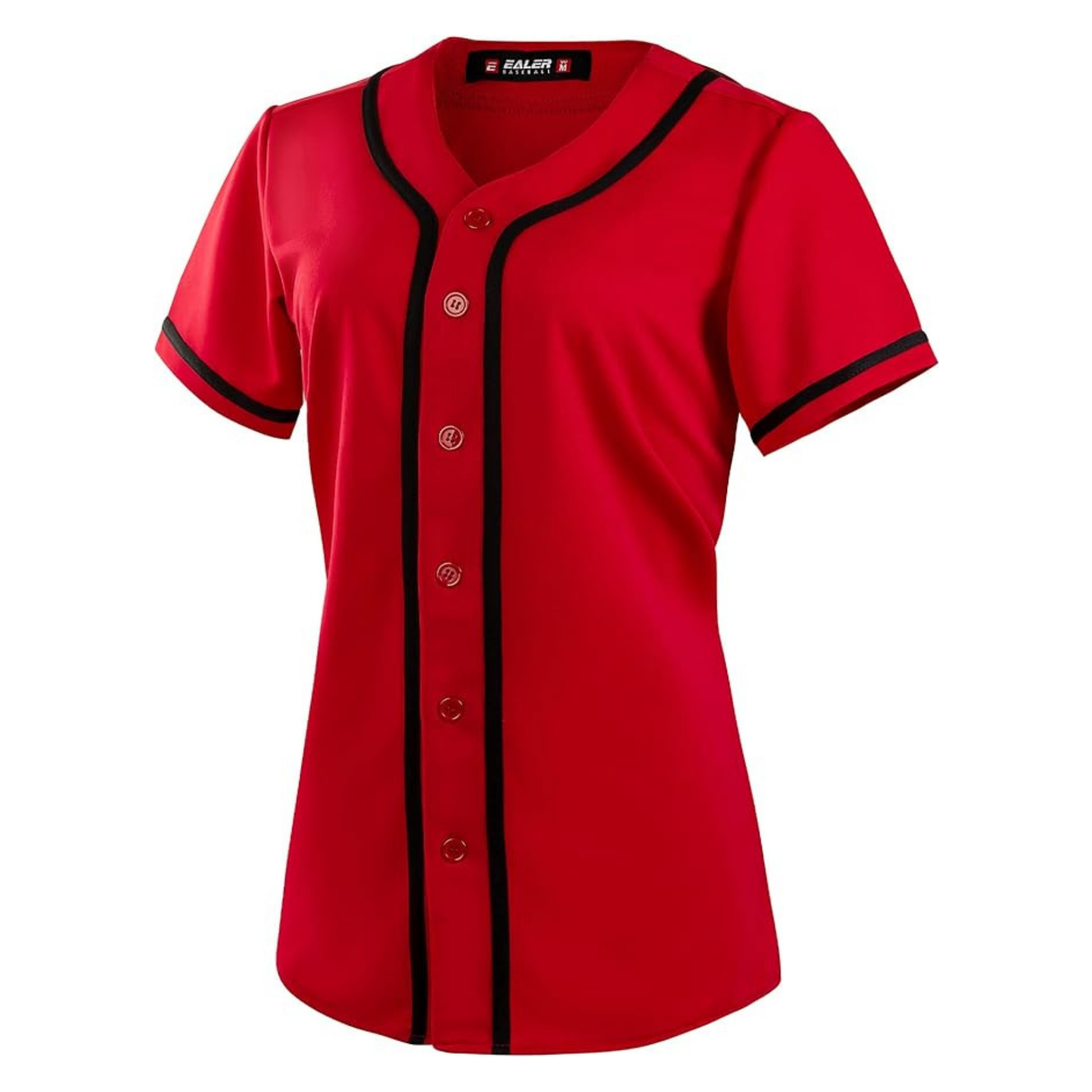 Custom Red With Black Trim Full Bling Baseball Jersey