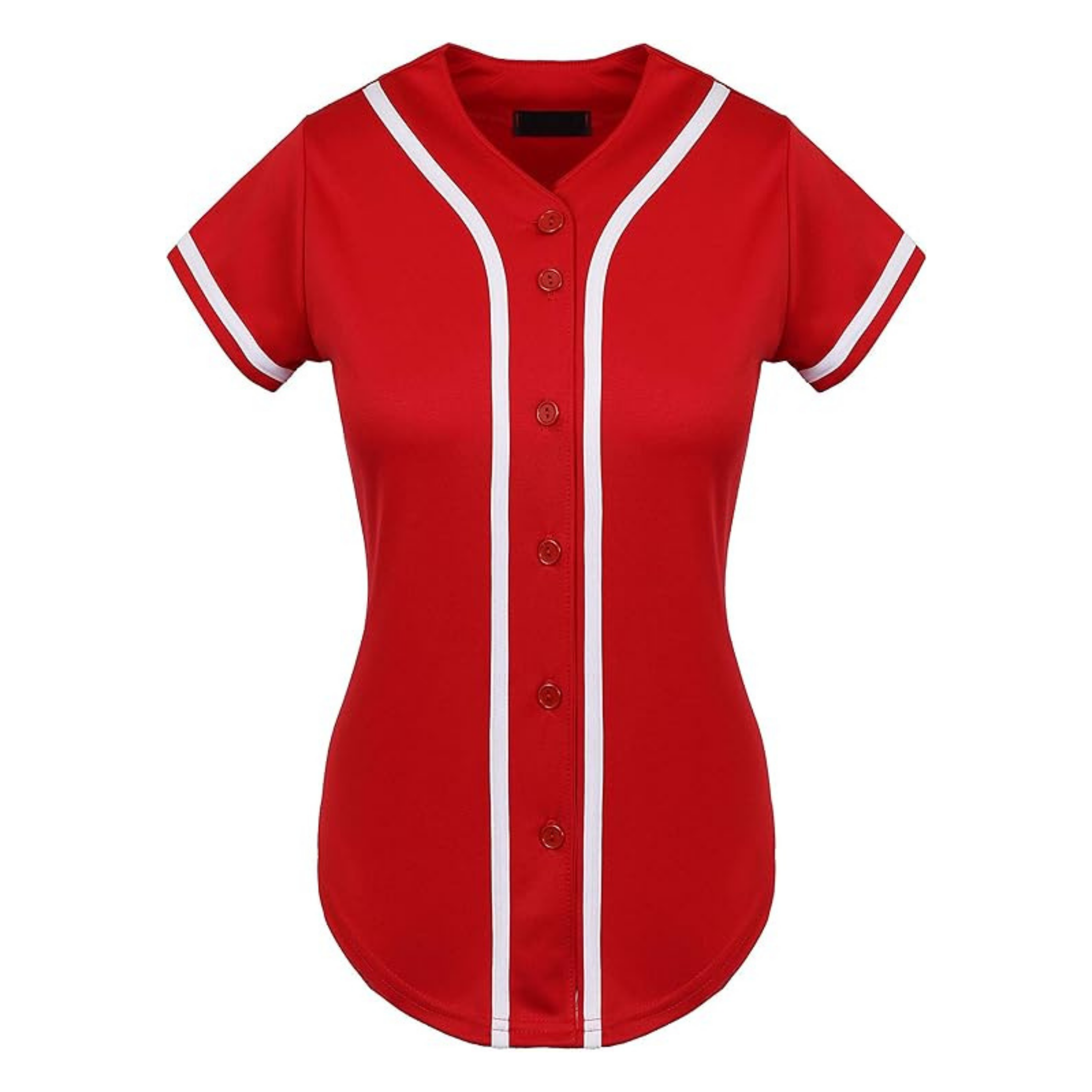 Custom Red With White Trim Full Bling Baseball Jersey