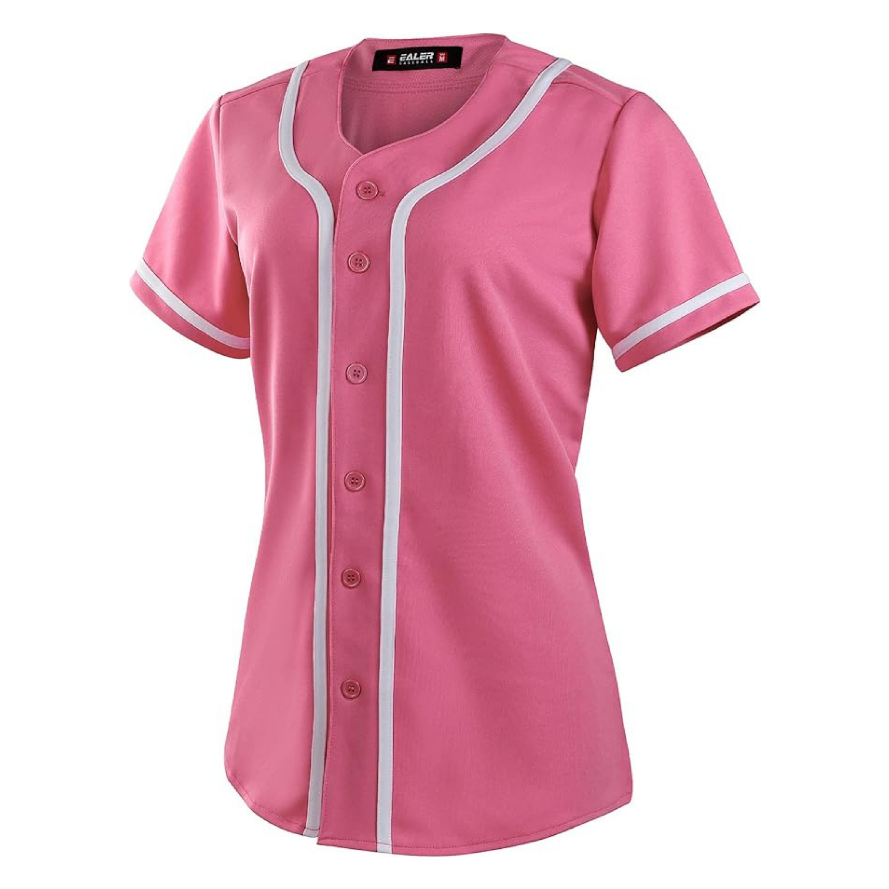 Custom Rose Red With White Trim Full Bling Baseball Jersey
