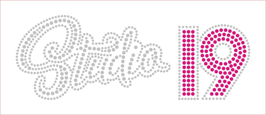 Studio 19 Small Cursive Bling (Pink 19)