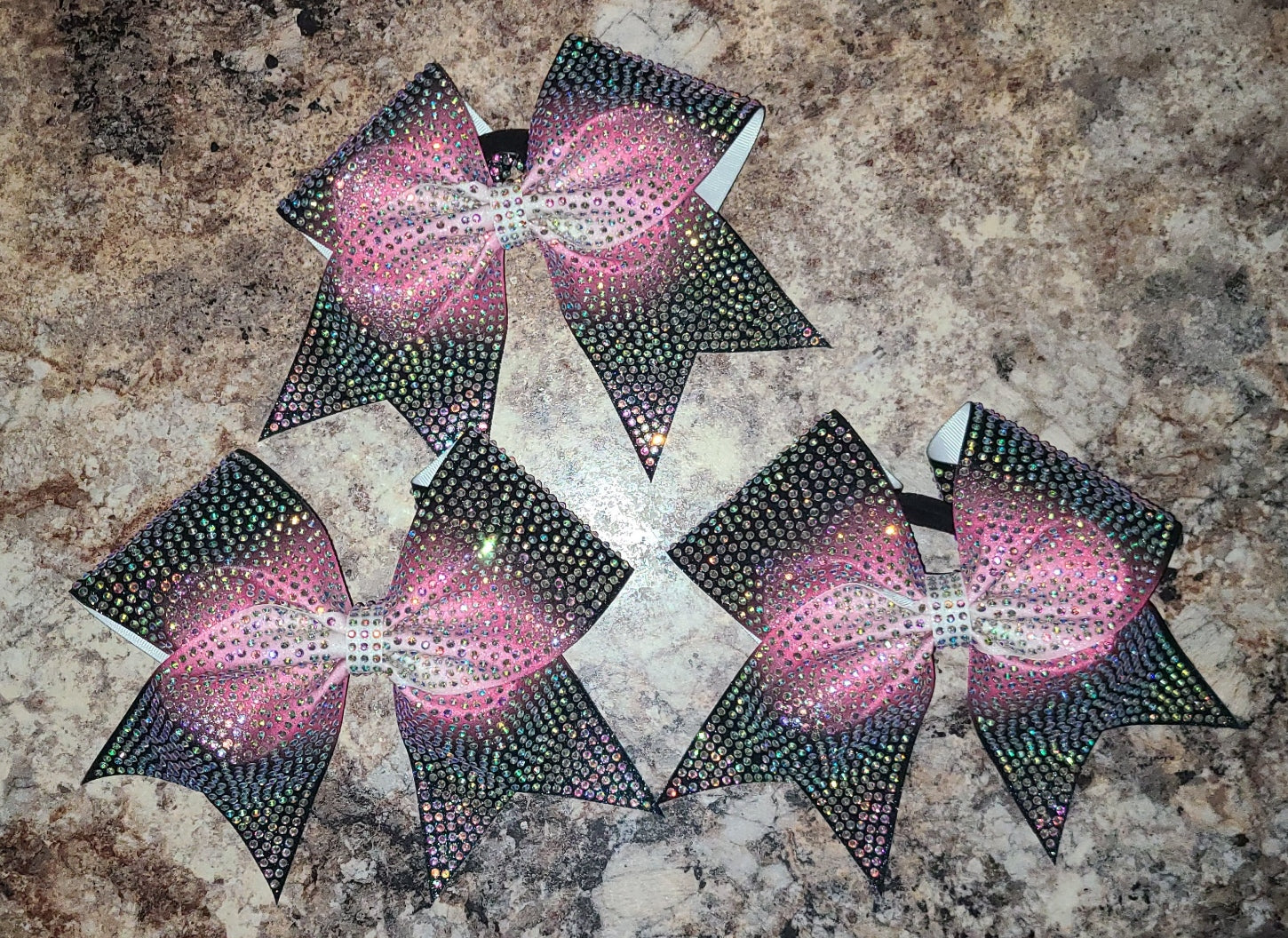 Black and Pink Ombre Bling Bow