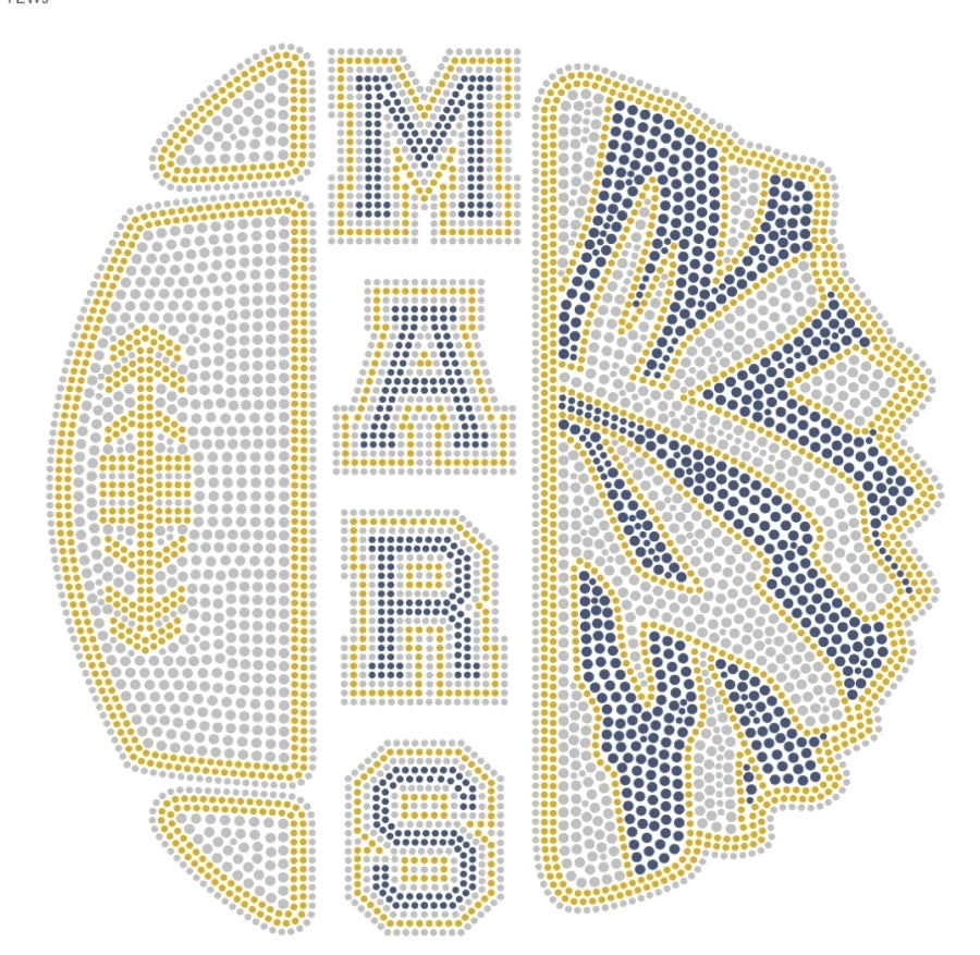 Mars Football Cheer Bling Design (Tanks, Tees, Sweats, etc)