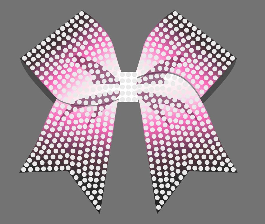 Black and Pink Ombre Bling Bow